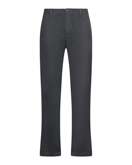 Transit Gray Regular-Fit Linen Trousers for men