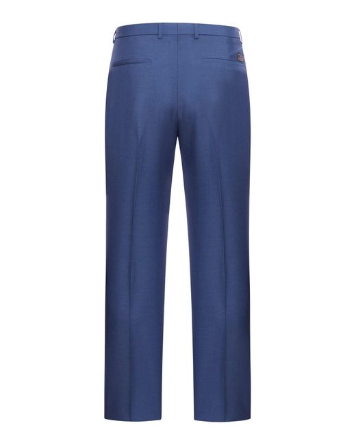 Pantalone in lana mohair di Gucci in Blue da Uomo