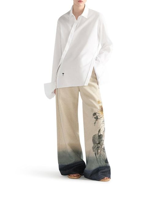 Dior White Blouse With Oblique Closure
