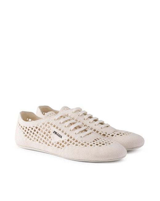 Prada White Collapse Sneakers