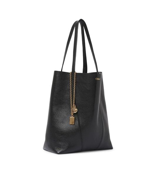 Chloé Black Chloã Spin Tote Bag