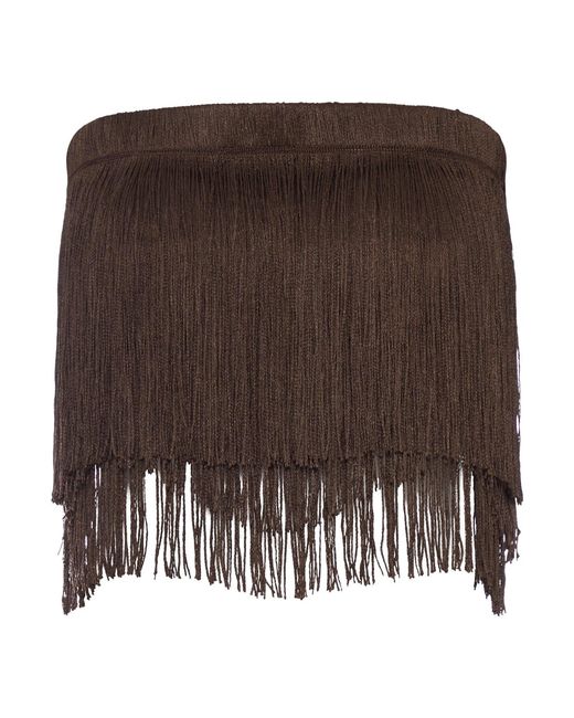 Bless Brown Dara Top With Fringes