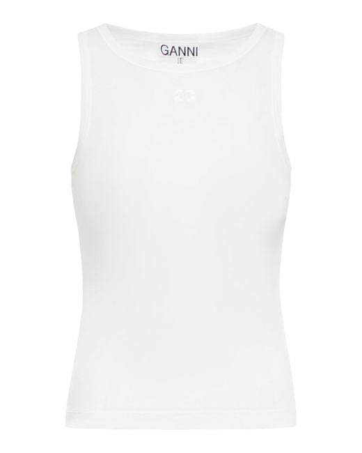 Ganni White Vest & Tank Tops