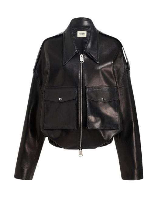 Khaite Black Owey Leather Jacket