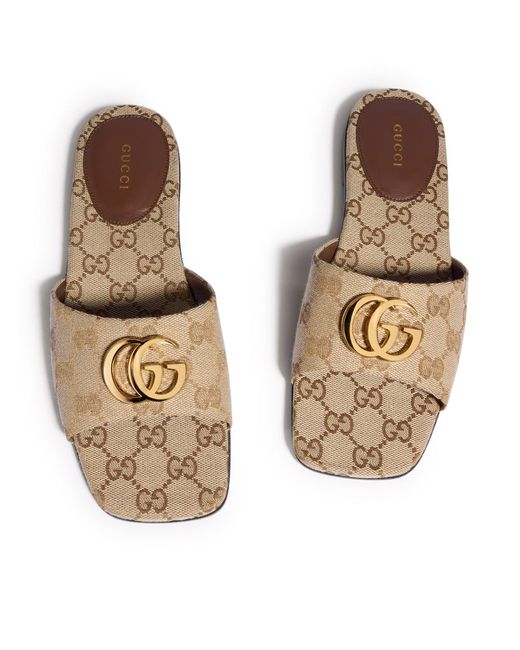 Gucci White Slider Marmont Gg