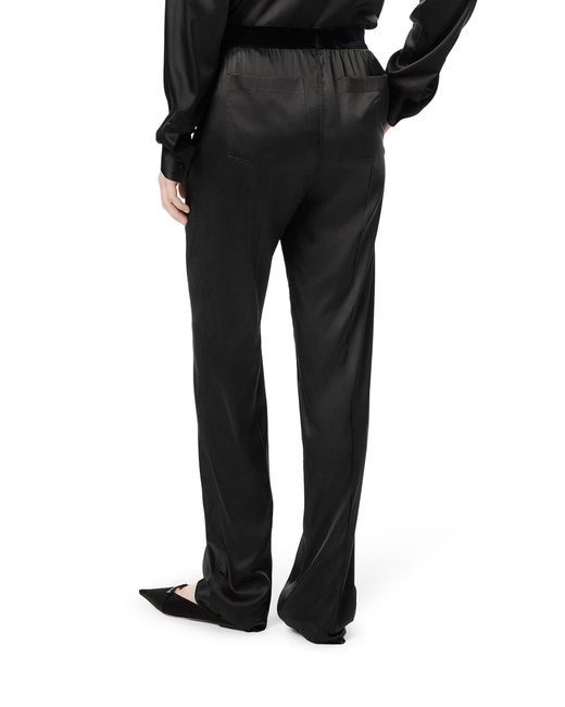 Tom Ford Black Stretch Silk Satin Trousers