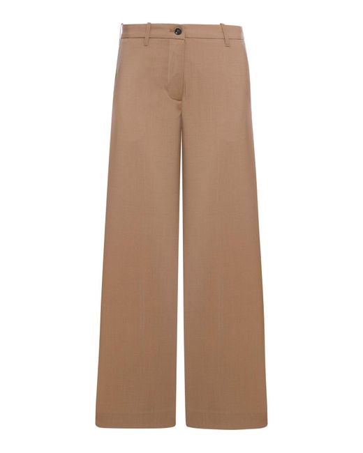 Nine:inthe:morning Natural Wide Leg Trousers