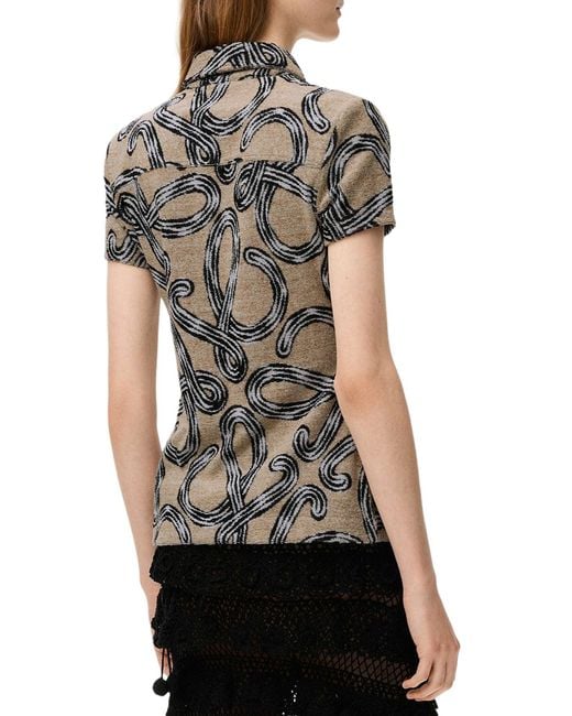 Loewe Gray Terry Cloth Shirt With All-Over Anagram Jacquard