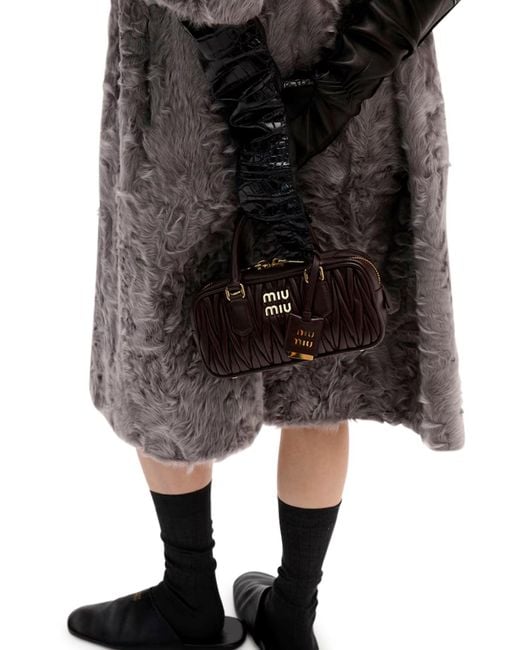 Borsa arcadie in nappa matelassÉ di Miu Miu in Brown