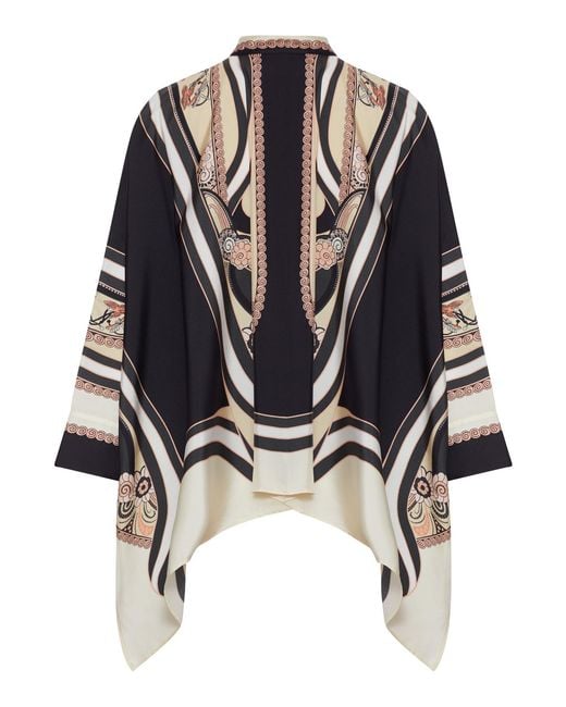LaDoubleJ White Silk Scarf Shirt With Graphic Print And Asymmetric Bottom