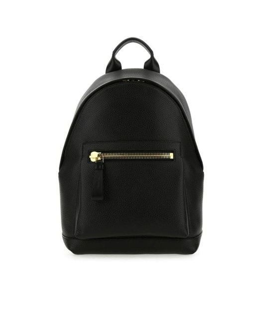 Tom Ford Black Leather Backpack for men