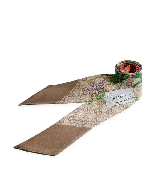 Gucci White Printed Silk Scarf