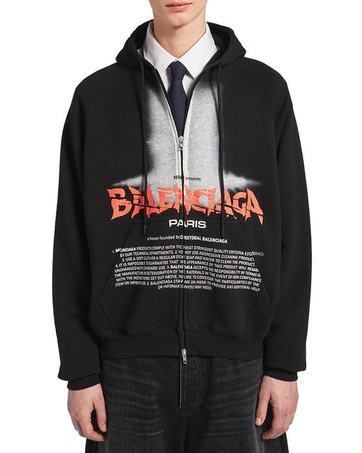 Balenciaga Blue The Door Oversized Zip Sweatshirt for men