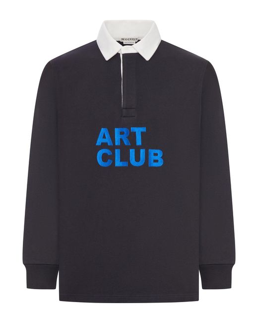 J.W. Anderson Blue J.W.Anderson "Art Club" Rugby Polo Shirt for men
