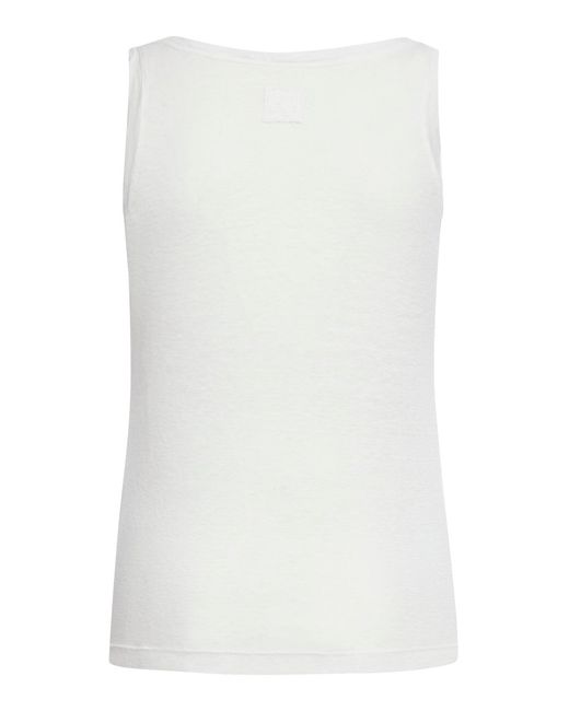 120% Lino White Linen Tank Top