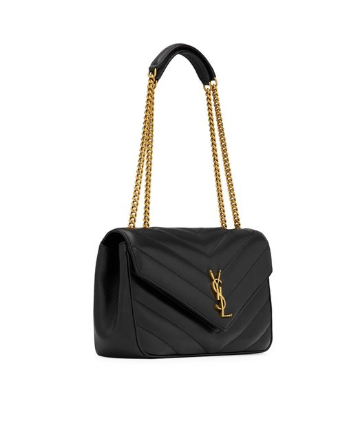 Saint Laurent Black Loulou Medium Leather Bag