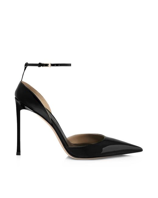 Tom Ford Black Vertigo Patent Leather Décolleté With Ankle Strap