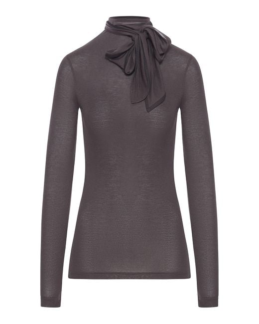Lemaire Purple Scarf Sweater With Patches
