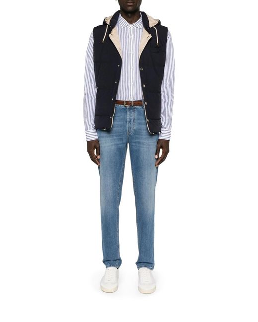 Brunello Cucinelli Blue Light Wash Denim Jeans for men
