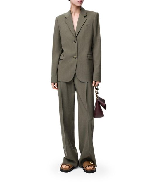 Blazer sartoriale in lana di Loewe in Green