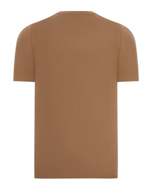 Nome G Brown Short-Sleeved Cotton Knitted T-Shirt for men