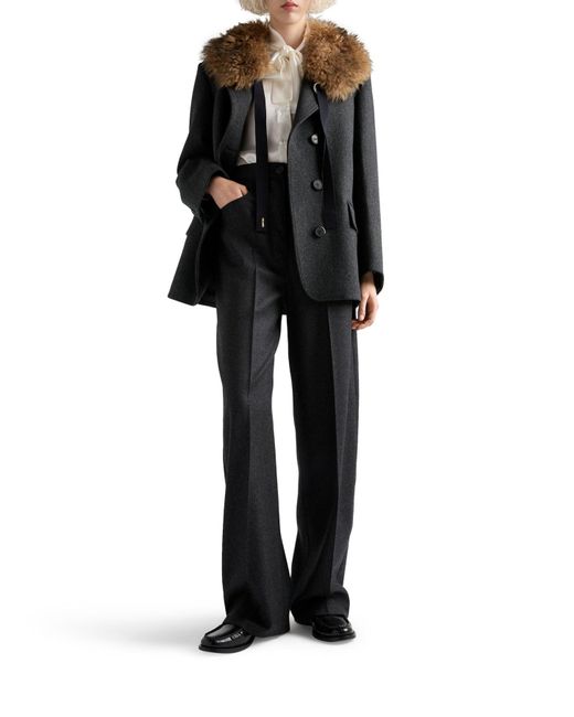 Pantaloni in flanella di lana di Prada in Blue