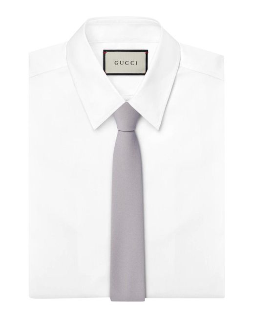 Gucci Gray Silk Tie With Crepe Effect for men