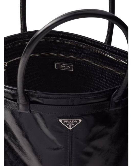 Prada Black Bonnie Leather Shopping Bag for men