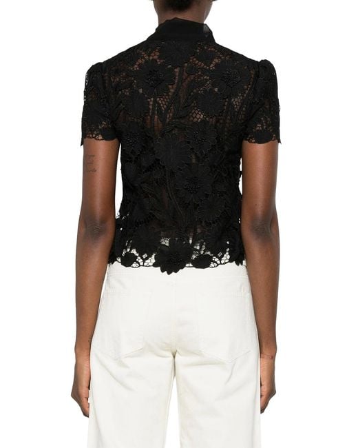 Self-Portrait Black Top With Neck Ties