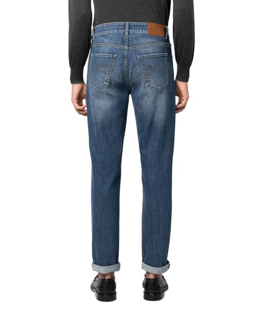 Brunello Cucinelli Blue Medium Wash Denim Jeans for men