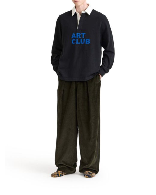 J.W. Anderson Blue J.W.Anderson "Art Club" Rugby Polo Shirt for men