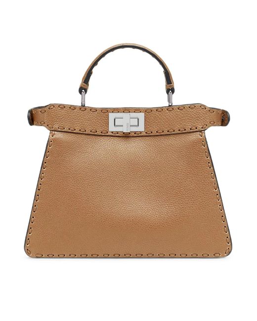 Peekaboo iseeu small borsa in selleria colore cappuccino di Fendi in Natural