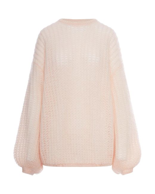 Totême Natural Virgin Wool And Mohair Sweater With Wide Sleeves