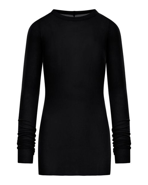 Rick Owens Black Ribbed Sweater for men