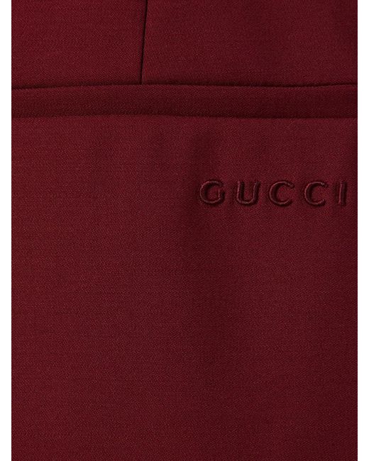 パンツ GUCCI OVERSIZE LOW WAIST PETITE FIT WOOL PANT Gucci Oversize Low Waist Petite Fit Wool Pant in Red | Lyst