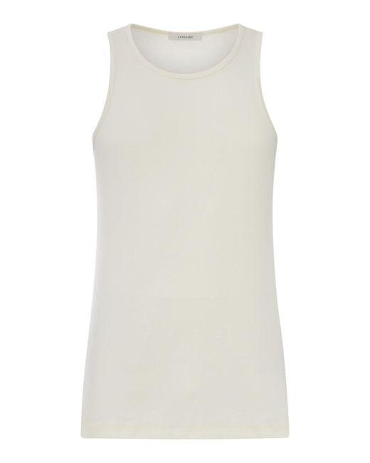 Lemaire White Cotton Tank Top for men
