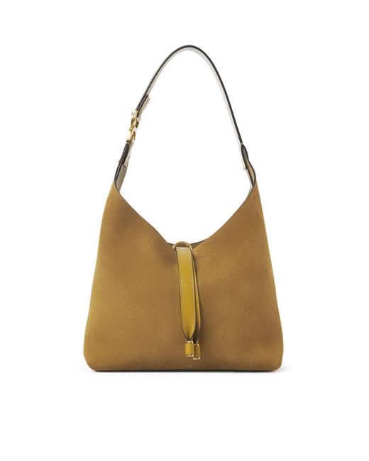 Borsa hobo marcie piccola in pelle scamosciata di Chloé in Natural