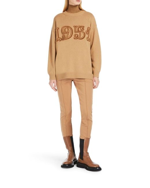 Pullover in lana e cashmere di Max Mara in Natural