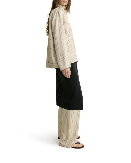 Totême Natural Silk Shirt With Monogram Embroidery