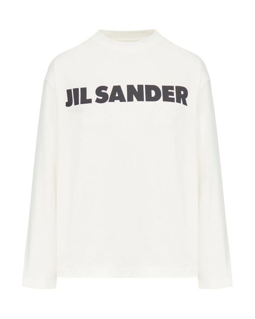 T-shirt maniche lunghe di Jil Sander in White
