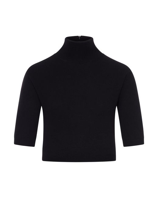 Max Mara Blue Crop Turtleneck
