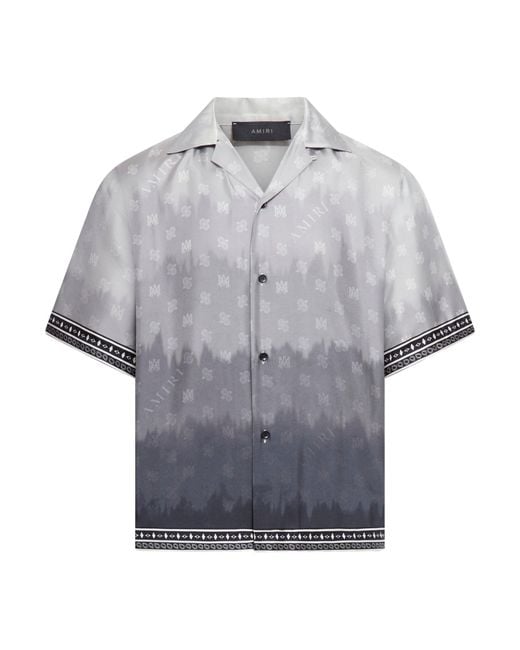 Amiri Gray Ma-print Silk Shirt for men