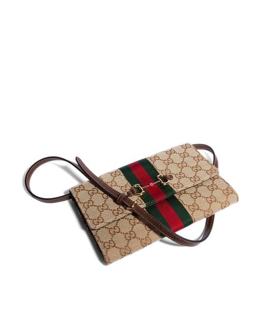 Gucci Multicolor Orsebit Web Wallet With Strap