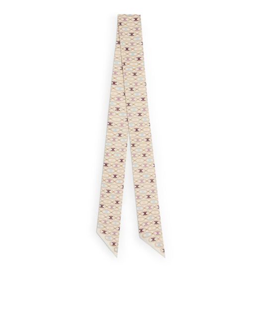 スカーフ CELINE Triomphe Silk Twill Lavalliere lavalliere in triomphe silk twill - VANILLA/MULTICO | CELINE