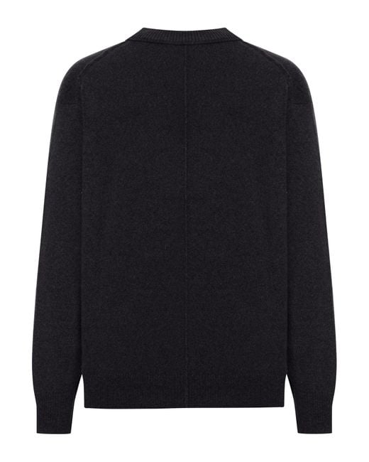 Roberto Collina Black Wool Cardigan With Contrast Stitching for men
