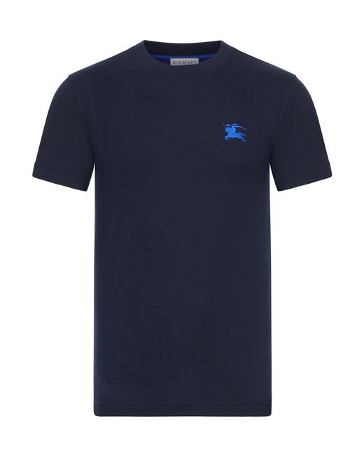 Burberry Blue Ekd Front Logo T-Shirt for men