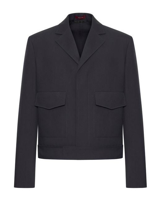 Gucci Black Embossed Wool Gabardine Jacket for men