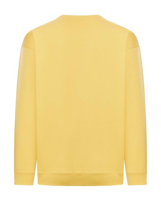 Felpa in cotone con stampa logo di Saint Laurent in Yellow da Uomo