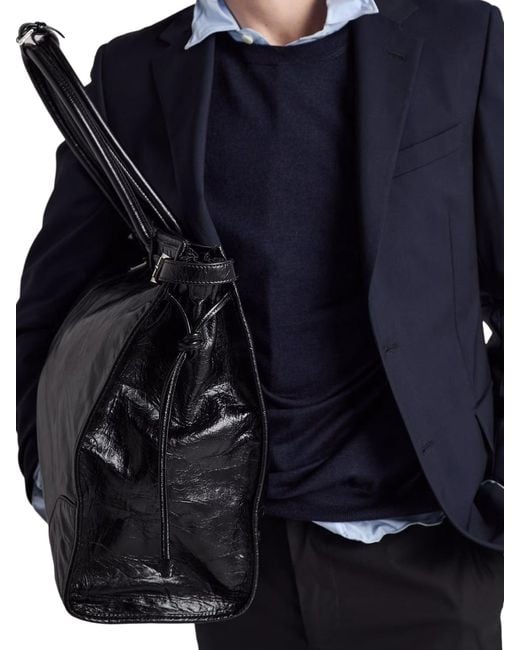 Prada Black Bonnie Leather Shopping Bag for men