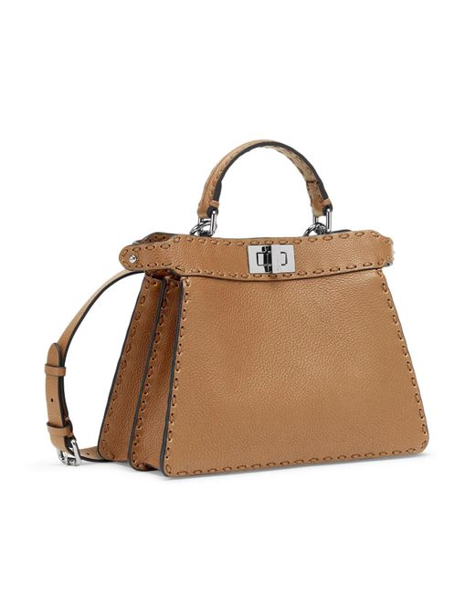 Peekaboo iseeu small borsa in selleria colore cappuccino di Fendi in Natural